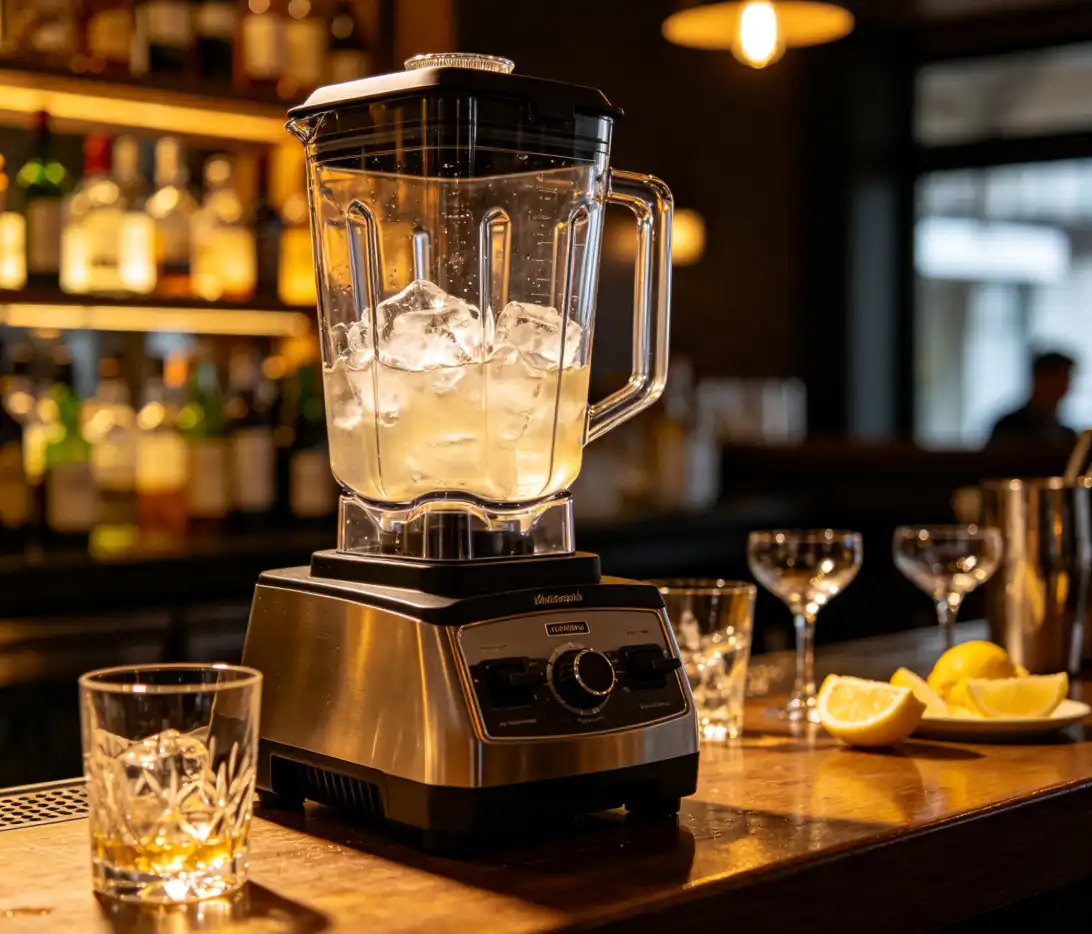 Heavy duty blender in a busy cocktail bar