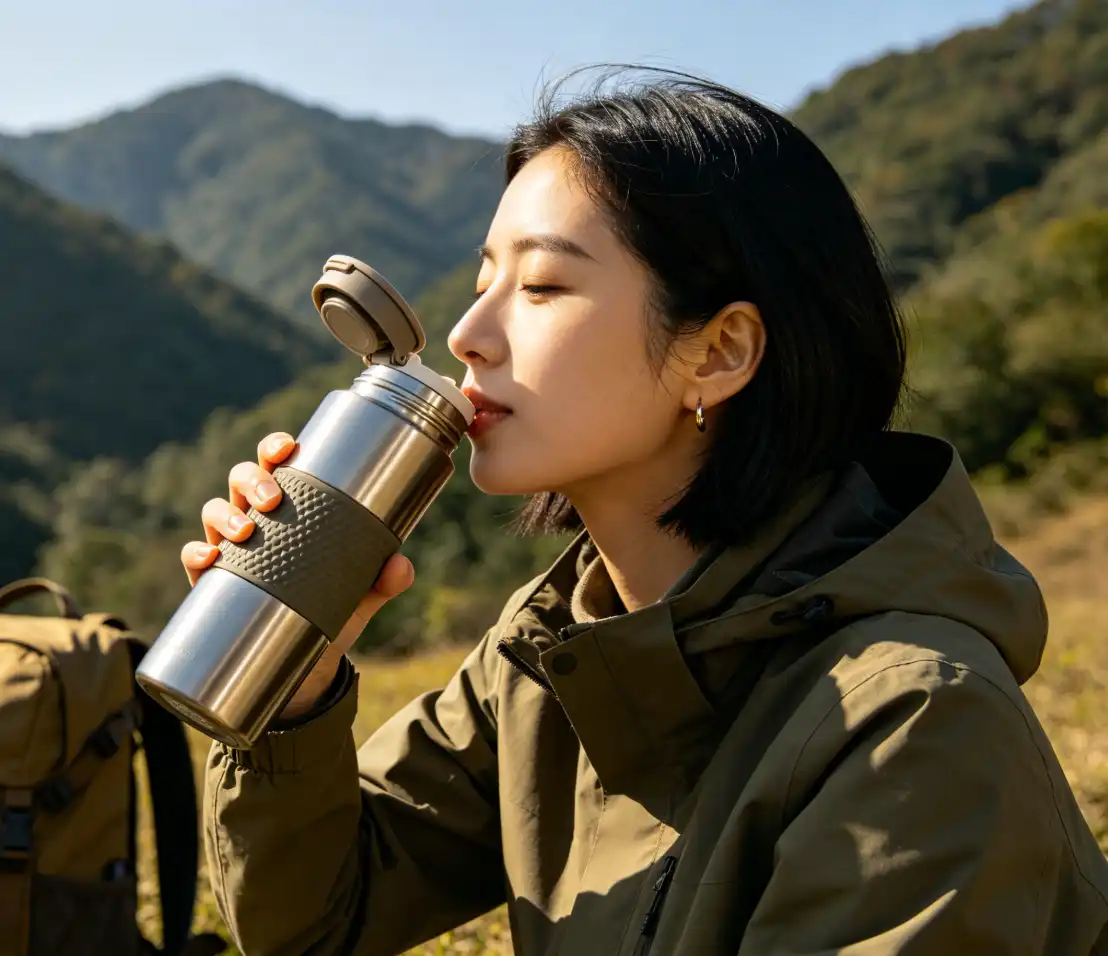 Heated cup in a luxury hotel room