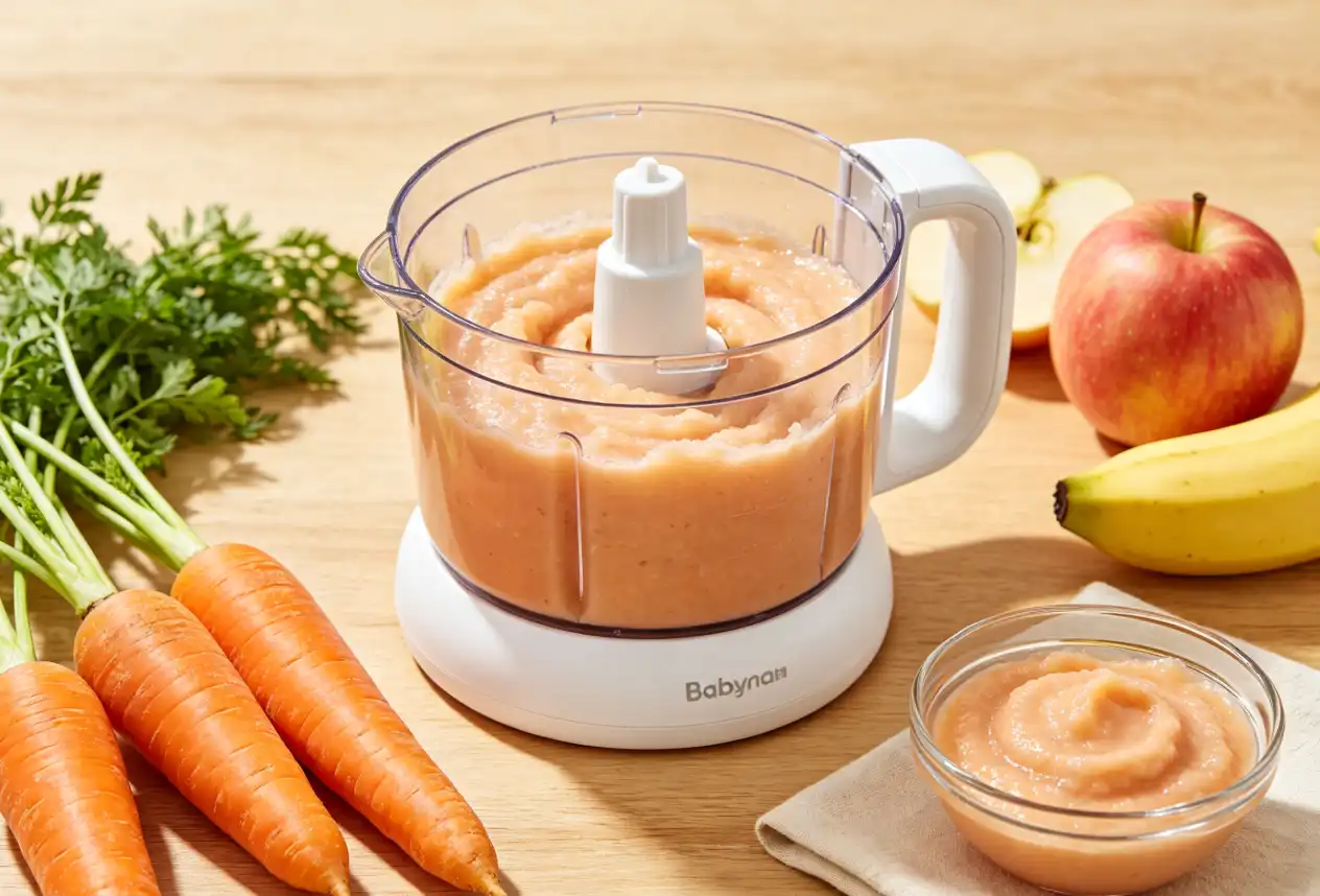 Preparing healthy baby food purees