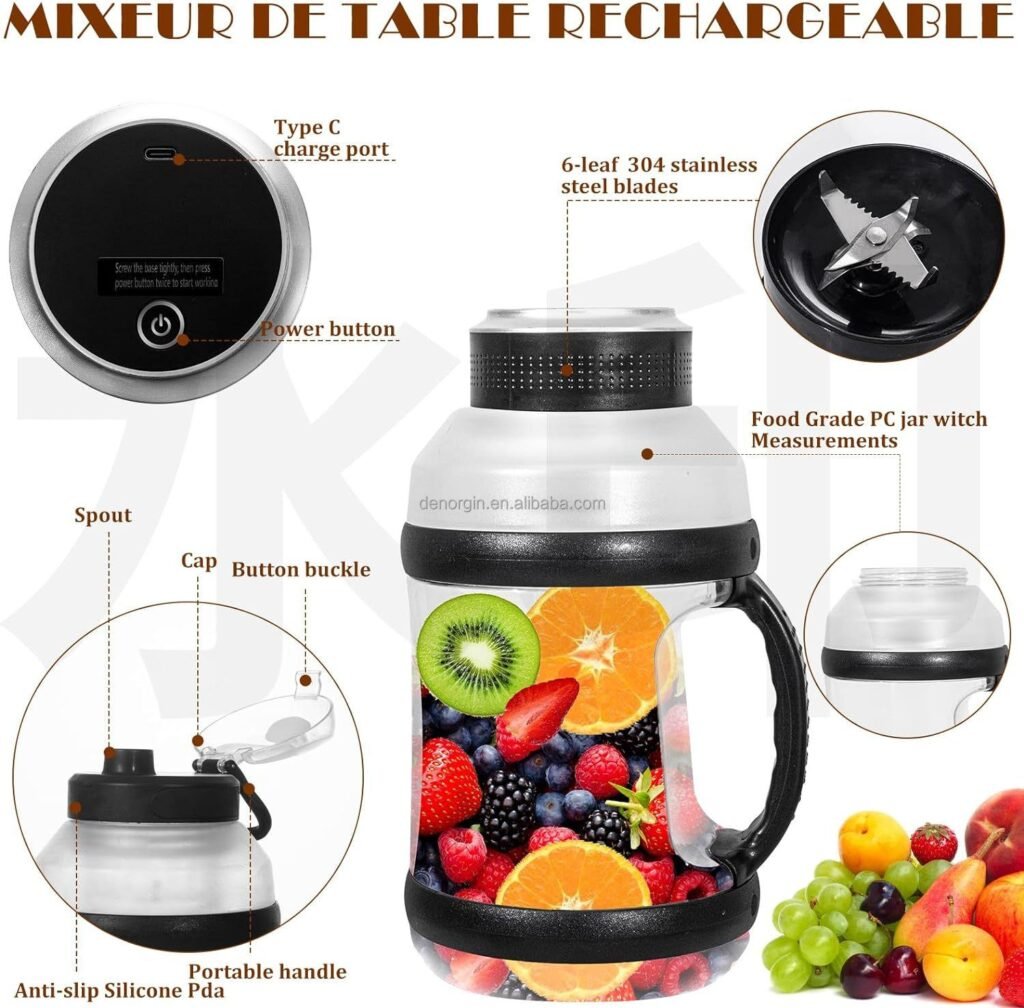 2000ml Large Capacity Portable Blender Jug