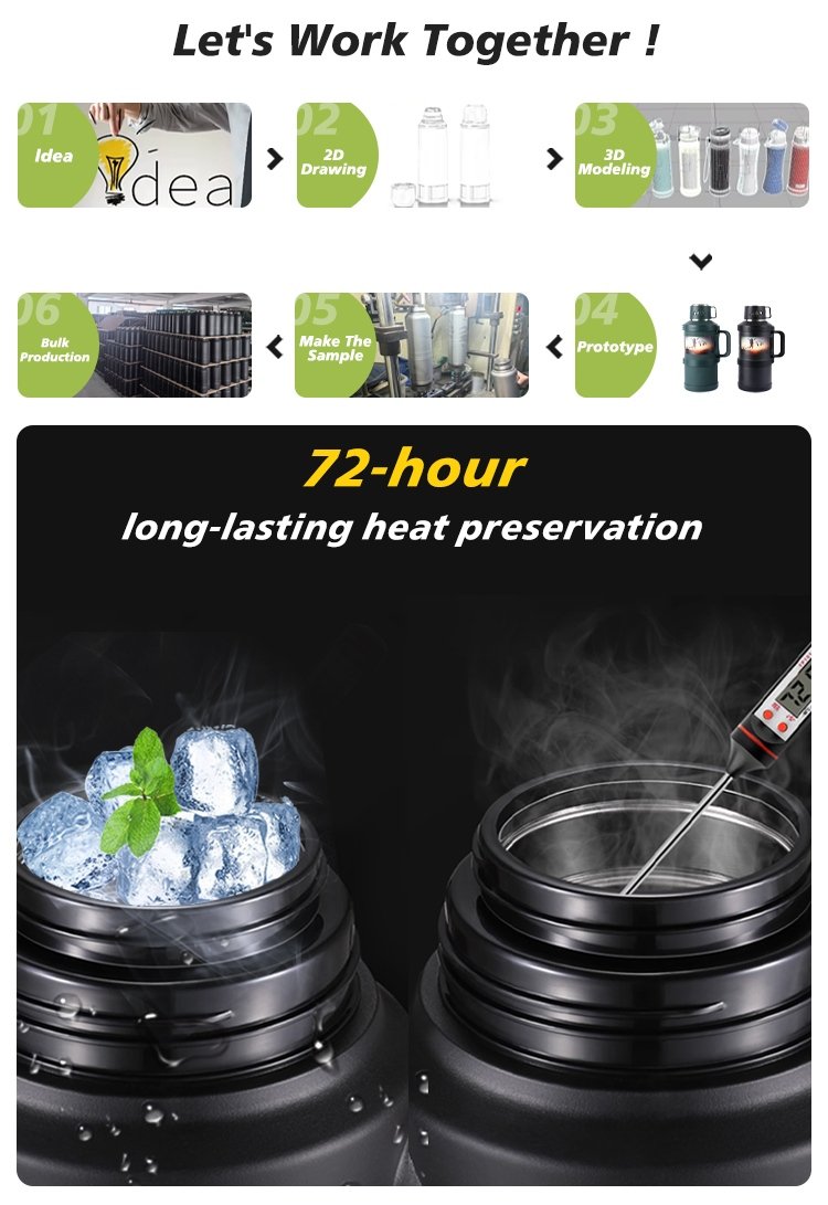 Large capacity outdoor camping insulated cup overview