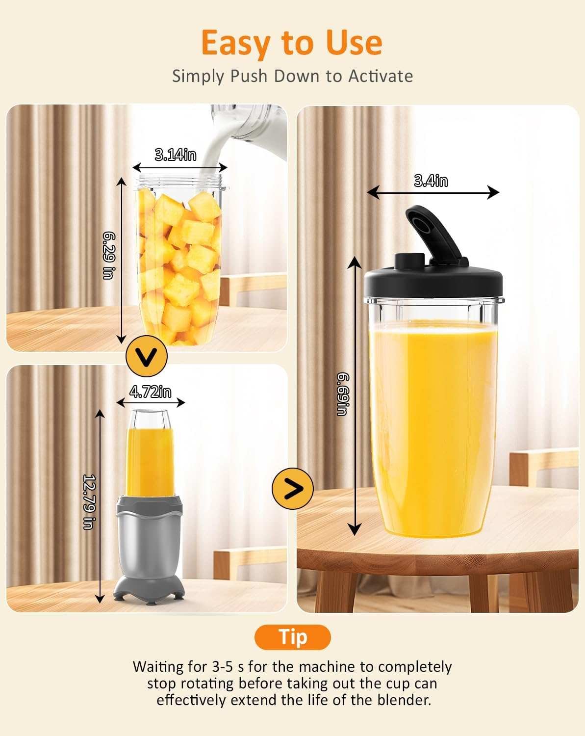 Premium 3-in-1 powerful electric juicing cup packaging
