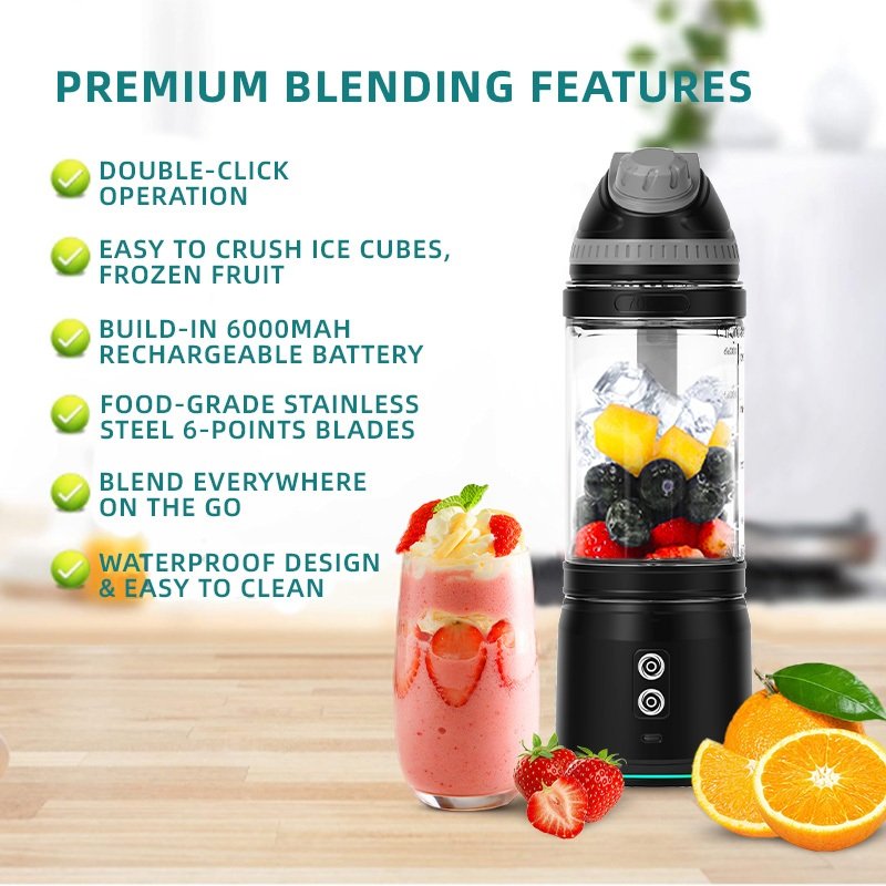 Fresh Fruit Smoothies Made with Portable Juicer