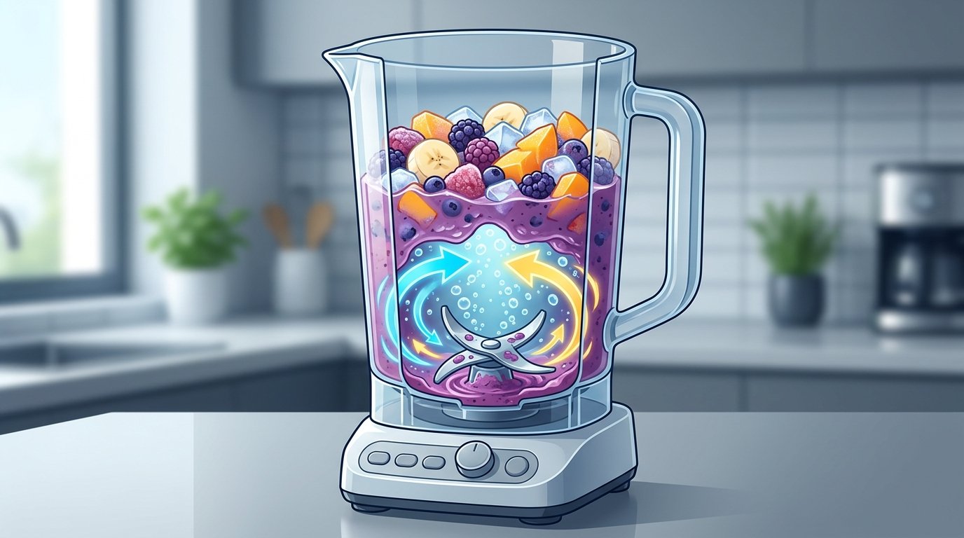home blender frozen fruit smoothie cavitation diagram showing why blending fails