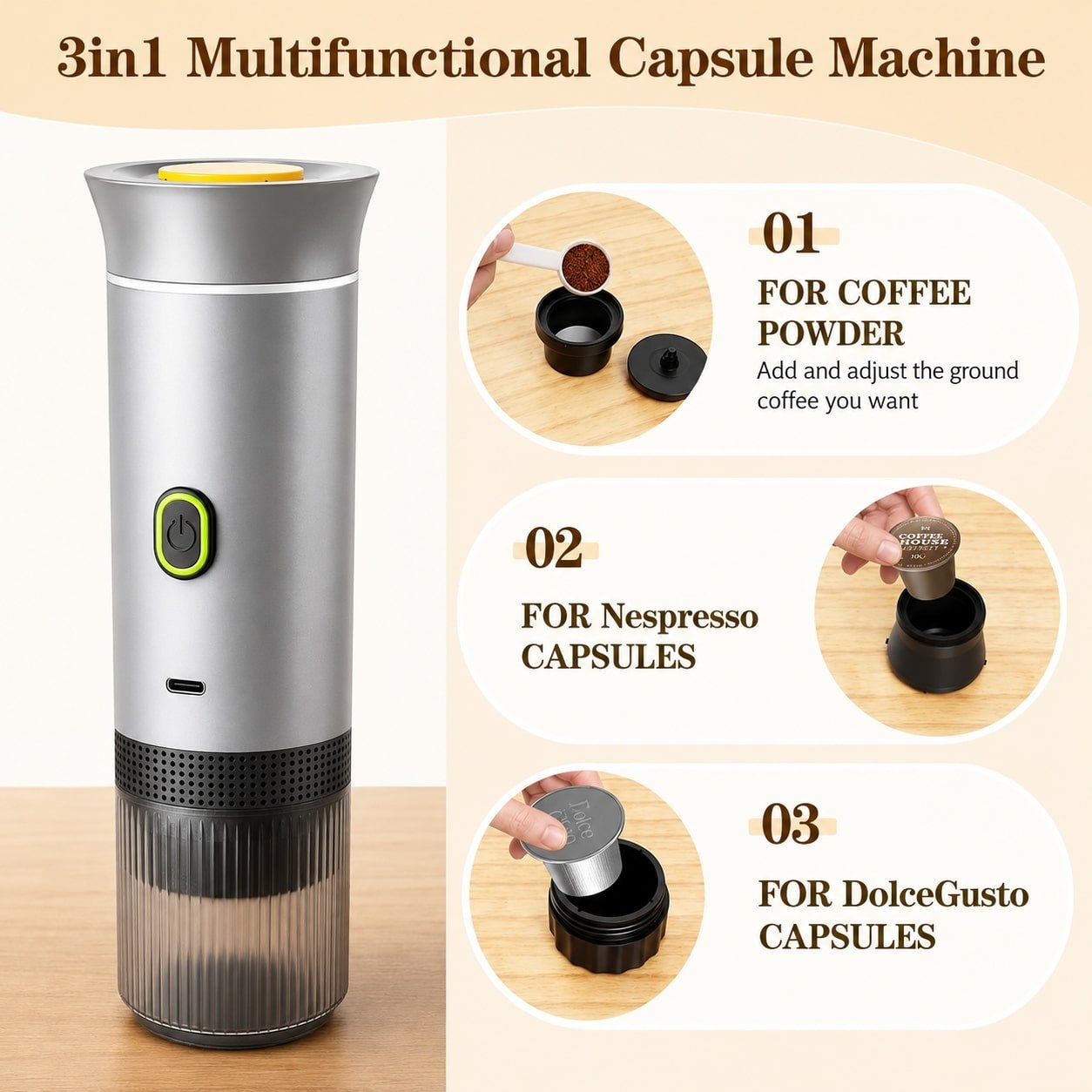 Self-Heating Portable Coffee Maker - 图片 3