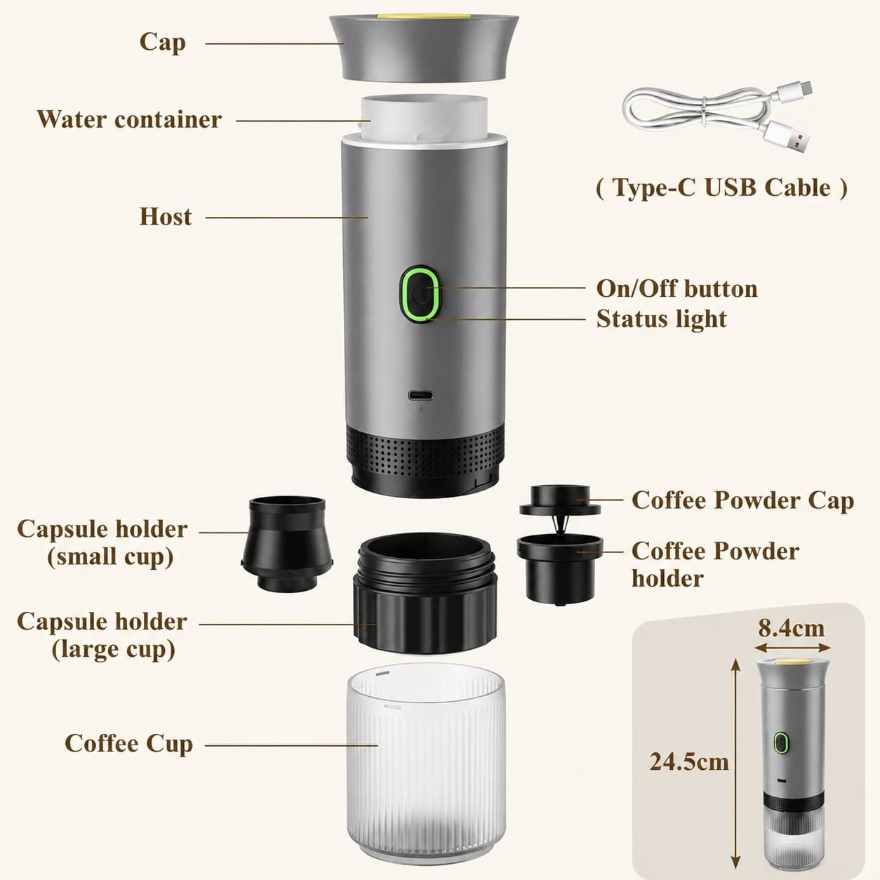 Self-Heating Portable Coffee Maker - 图片 5