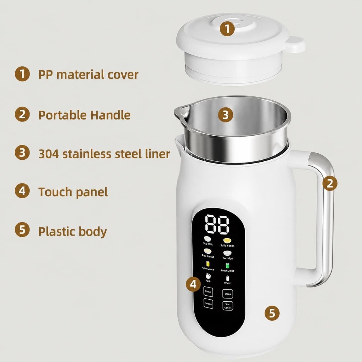 Stainless steel heating mixer - 图片 3